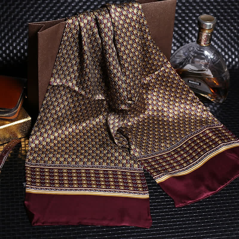 Langer Luxus-Schal aus Kreppsatin für Herren aus reiner Seide