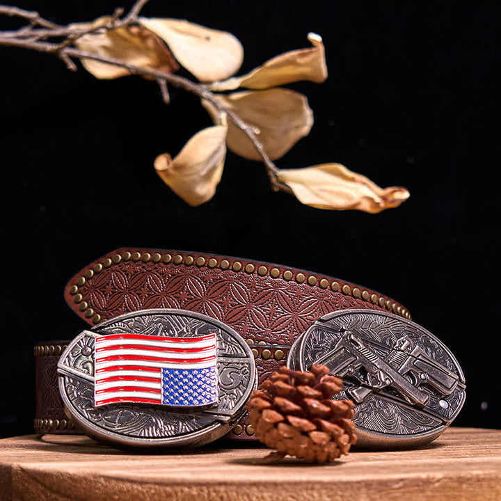 Doppelpistolen & USA-Flagge DIY verstecktes Messerschnallen-Bundle-Set