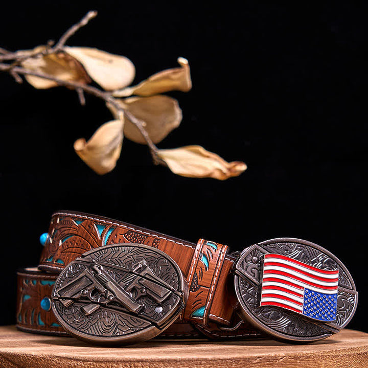 Doppelpistolen & USA-Flagge DIY verstecktes Messerschnallen-Bundle-Set