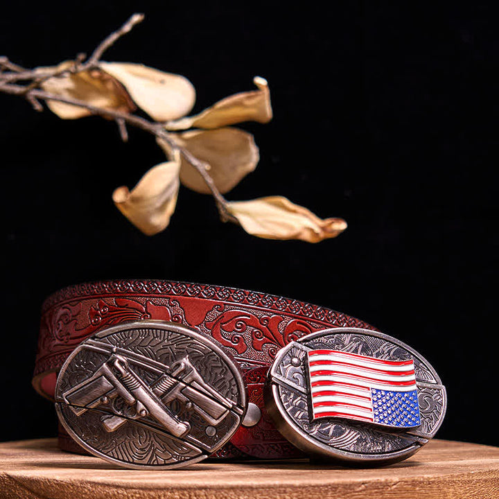 Doppelpistolen & USA-Flagge DIY verstecktes Messerschnallen-Bundle-Set