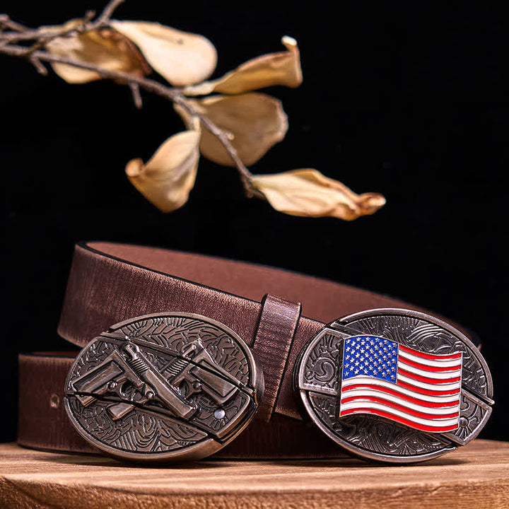 Doppelpistolen & USA-Flagge DIY verstecktes Messerschnallen-Bundle-Set