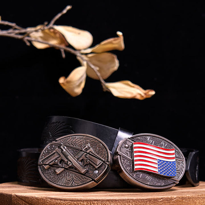 Doppelpistolen & USA-Flagge DIY verstecktes Messerschnallen-Bundle-Set