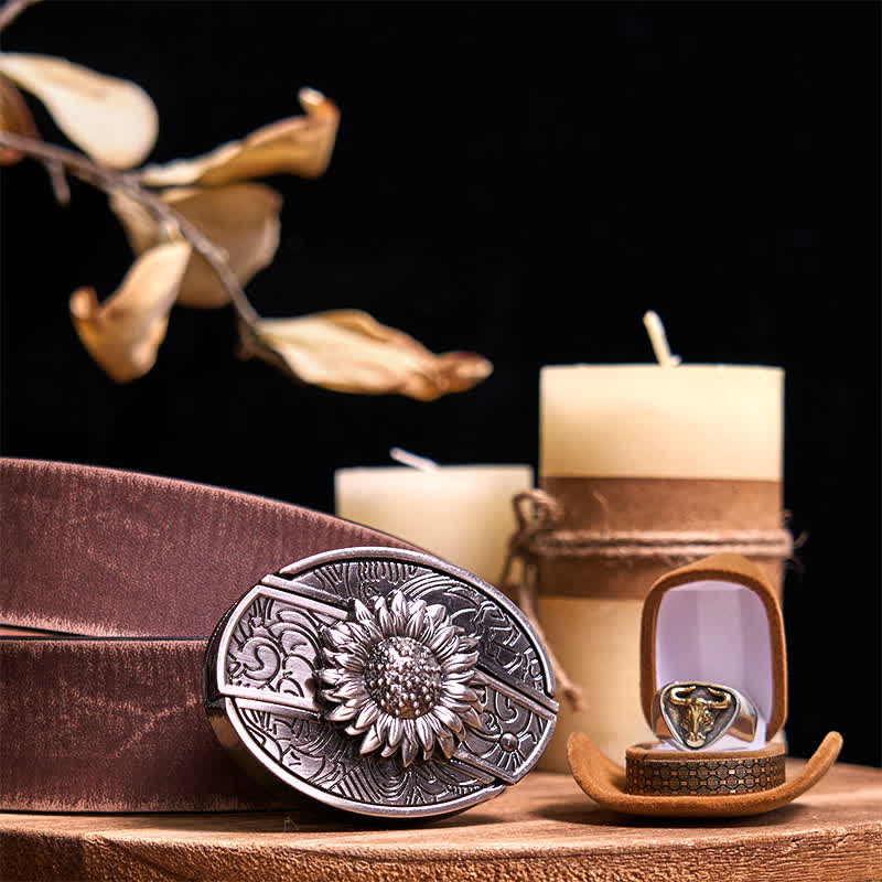 Funktionelle DIY Gürtelschnalle mit verstecktem Messer, Retro-Bullenring-Set