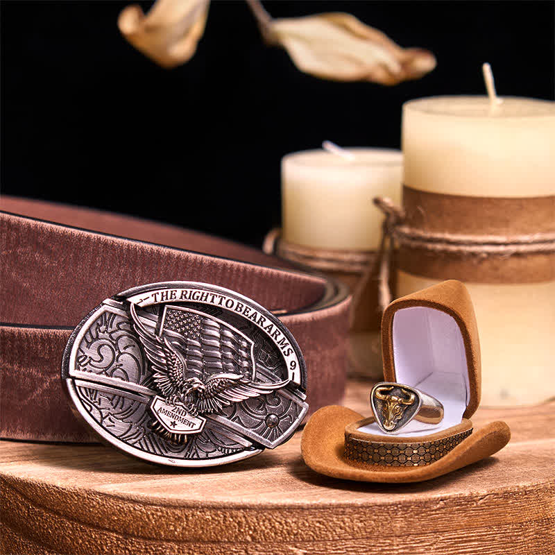 Funktionelle DIY Gürtelschnalle mit verstecktem Messer, Retro-Bullenring-Set