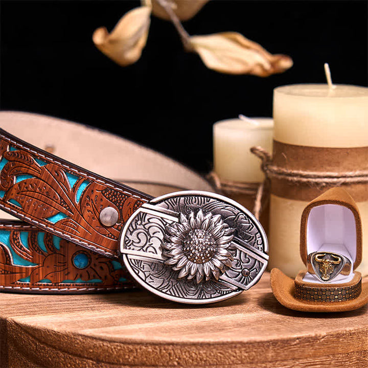 Funktionelle DIY Gürtelschnalle mit verstecktem Messer, Retro-Bullenring-Set