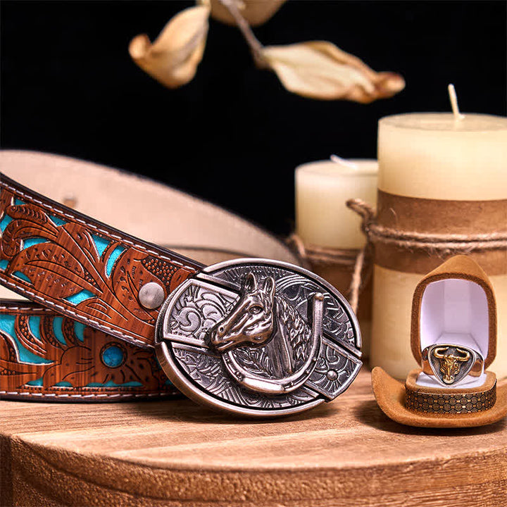 Funktionelle DIY Gürtelschnalle mit verstecktem Messer, Retro-Bullenring-Set