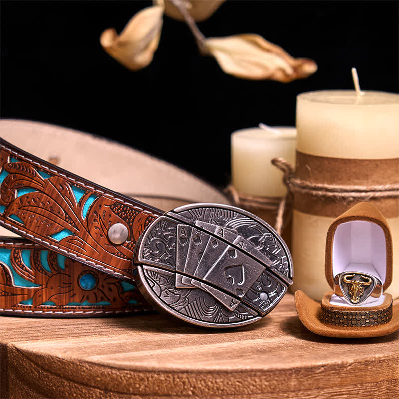 Funktionelle DIY Gürtelschnalle mit verstecktem Messer, Retro-Bullenring-Set