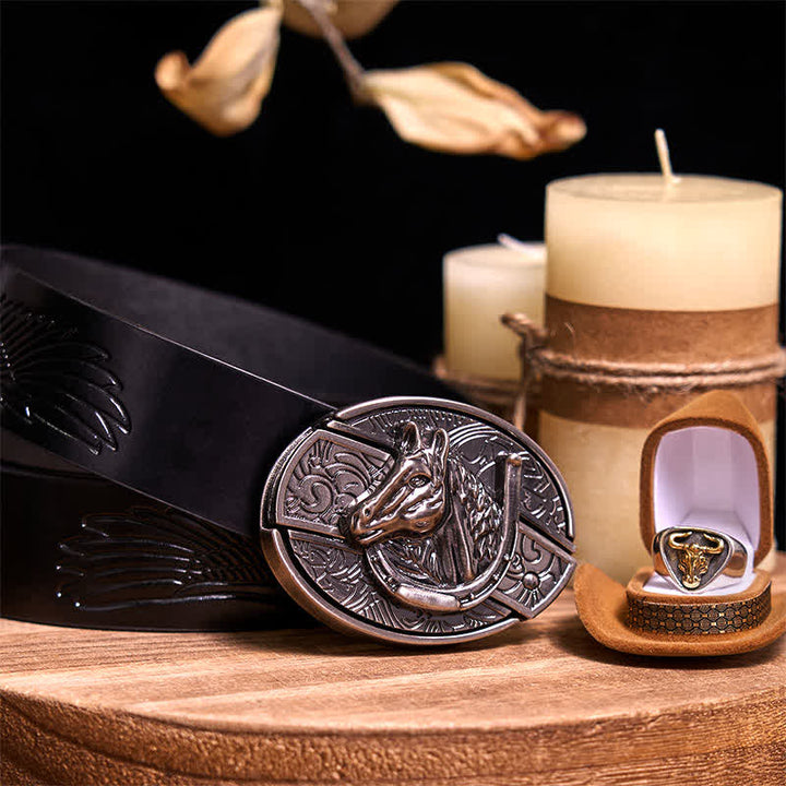 Funktionelle DIY Gürtelschnalle mit verstecktem Messer, Retro-Bullenring-Set