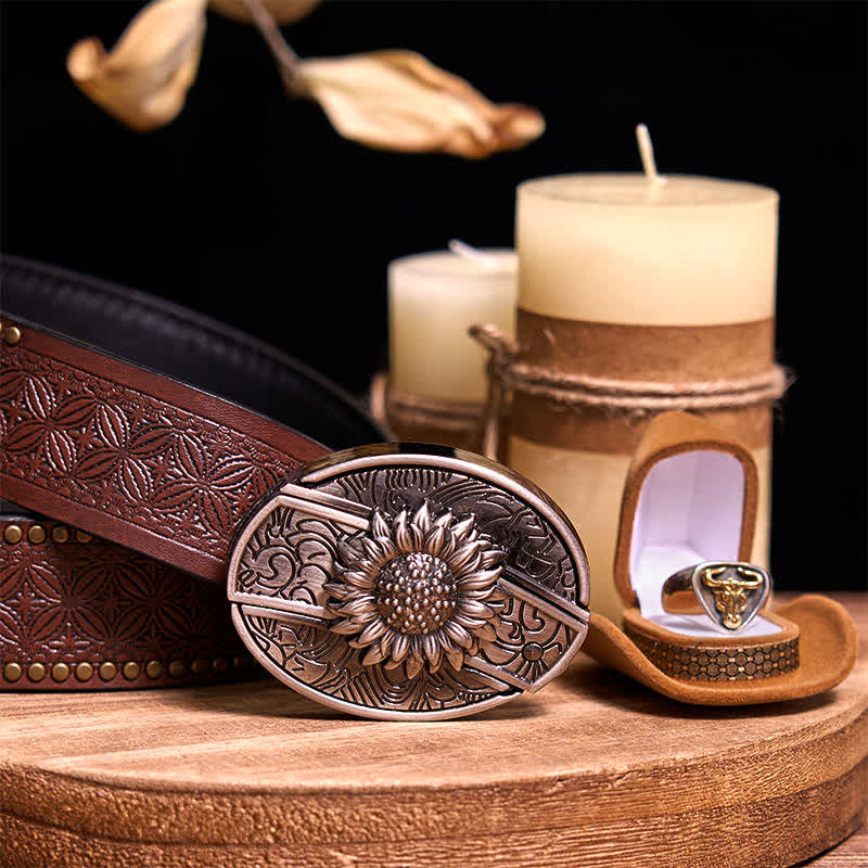 Funktionelle DIY Gürtelschnalle mit verstecktem Messer, Retro-Bullenring-Set