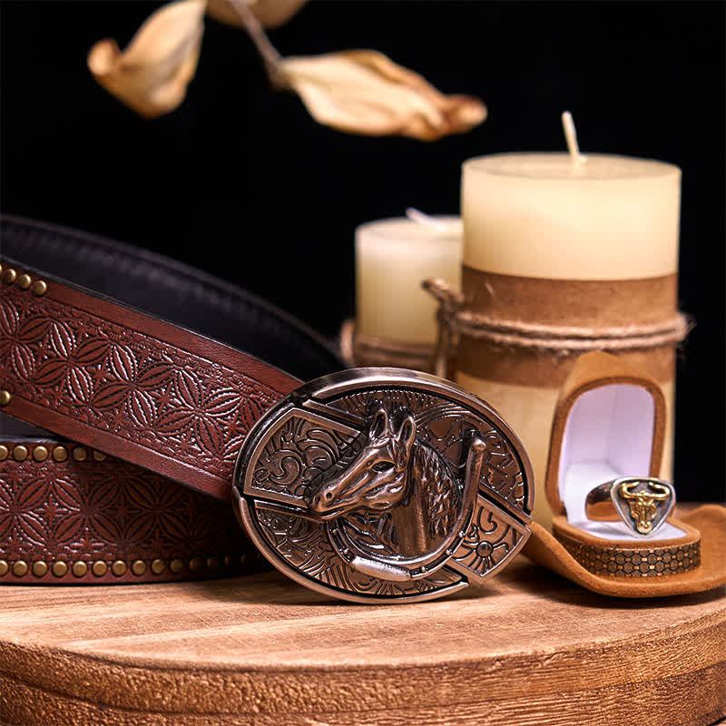 Funktionelle DIY Gürtelschnalle mit verstecktem Messer, Retro-Bullenring-Set