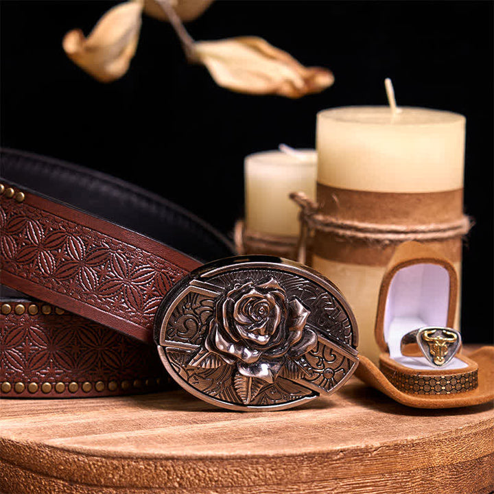 Funktionelle DIY Gürtelschnalle mit verstecktem Messer, Retro-Bullenring-Set