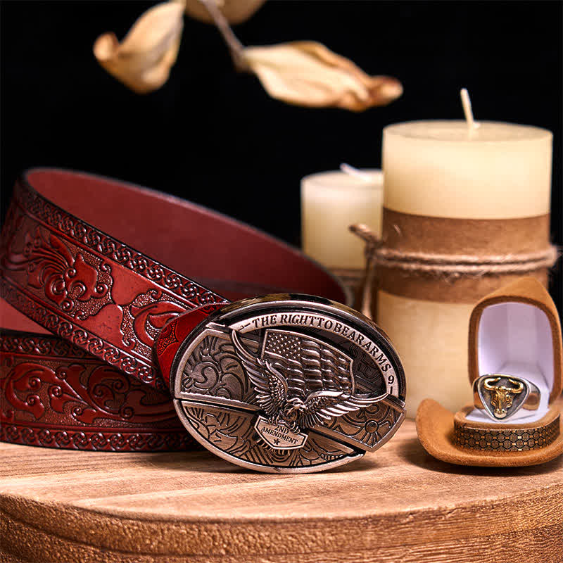 Funktionelle DIY Gürtelschnalle mit verstecktem Messer, Retro-Bullenring-Set