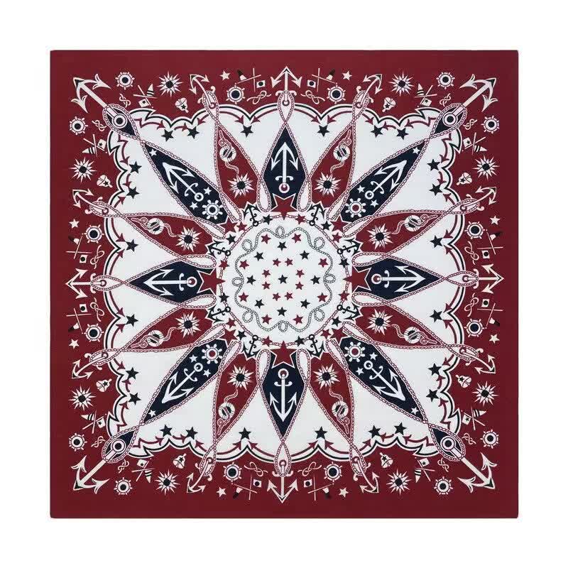 Quadratischer Schal mit Retro-Motorrad-Muster im Western-Segel-Muster