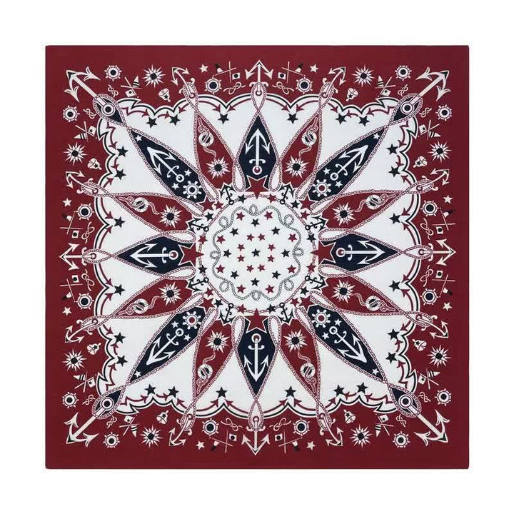 Quadratischer Schal mit Retro-Motorrad-Muster im Western-Segel-Muster