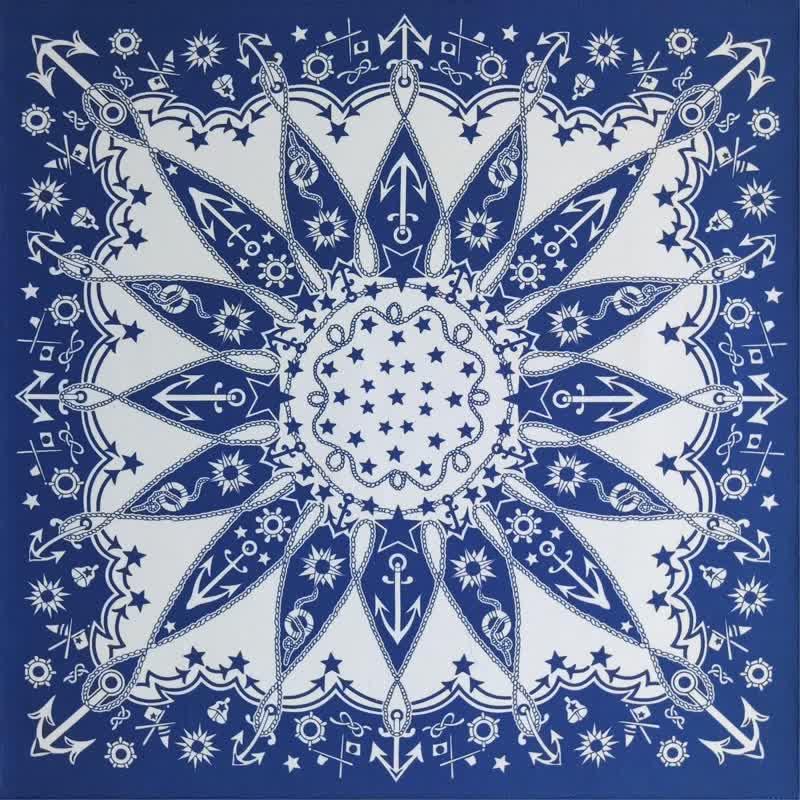 Quadratischer Schal mit Retro-Motorrad-Muster im Western-Segel-Muster