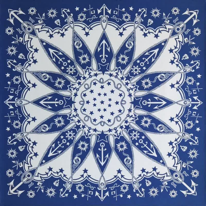 Quadratischer Schal mit Retro-Motorrad-Muster im Western-Segel-Muster