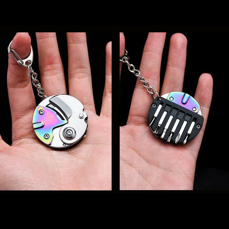 8-in-1-Mehrzweckmesser-Schraubendreher EDC-Werkzeug-Schlüsselanhänger