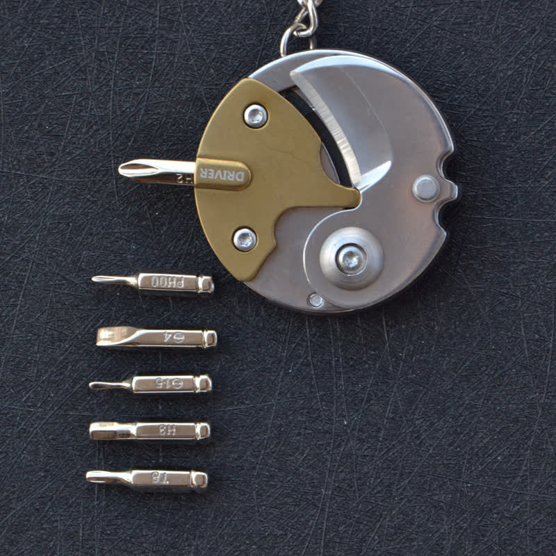 8-in-1-Mehrzweckmesser-Schraubendreher EDC-Werkzeug-Schlüsselanhänger