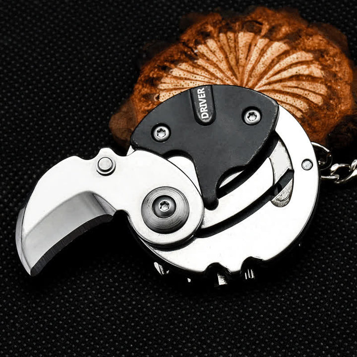 8-in-1-Mehrzweckmesser-Schraubendreher EDC-Werkzeug-Schlüsselanhänger