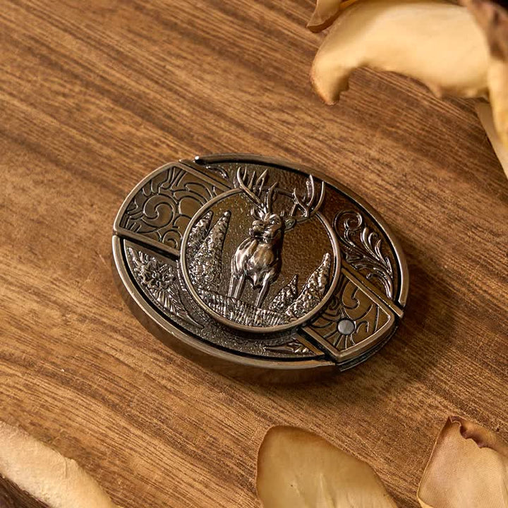 Hirsch DIY verstecktes Messer Gürtelschnalle Longhorn Bull Anhänger Ring Bundle Set