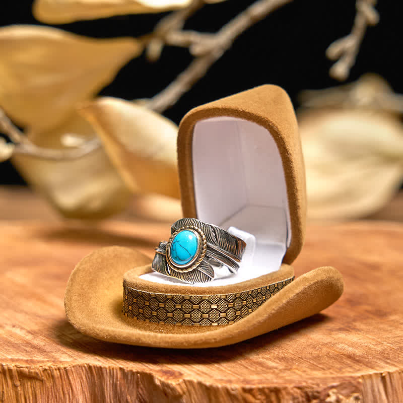 Angle Wing DIY Verstecktes Messer Gürtelschnalle Türkis Feder Halskette Ring Bundle Set