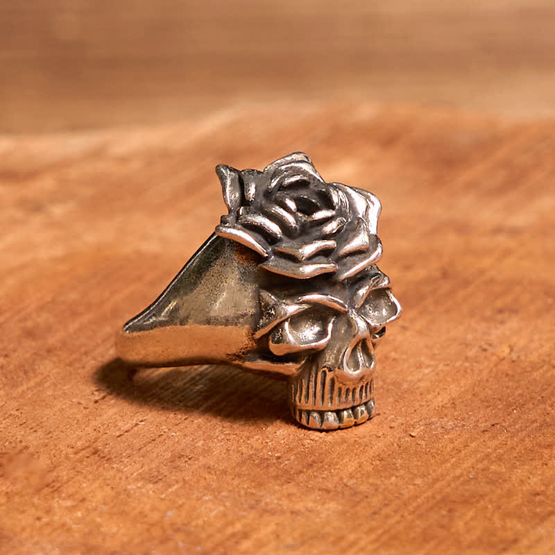 DIY Rose Verstecktes Messer Gürtelschnalle Bull Anhänger Totenkopf & Rose Ring Bundle Set