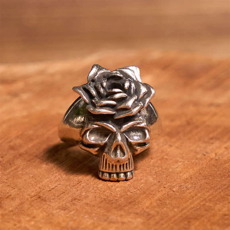 DIY Rose Verstecktes Messer Gürtelschnalle Bull Anhänger Totenkopf & Rose Ring Bundle Set