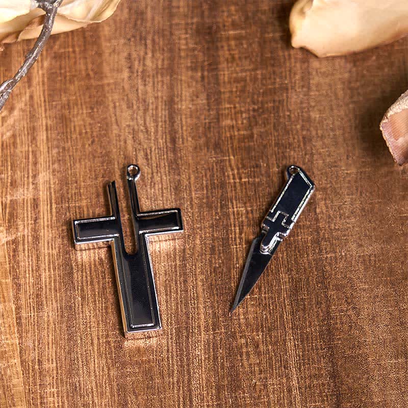 DIY Longhorn Bull Anhänger Kreuz Verstecktes Messer Anhänger Bull Ring Bundle Set