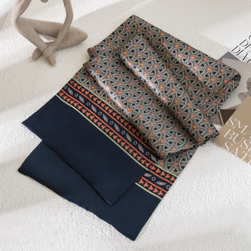 Dünner, langer Herrenschal aus reiner Seide mit Paisleymuster im Vintage-Stil