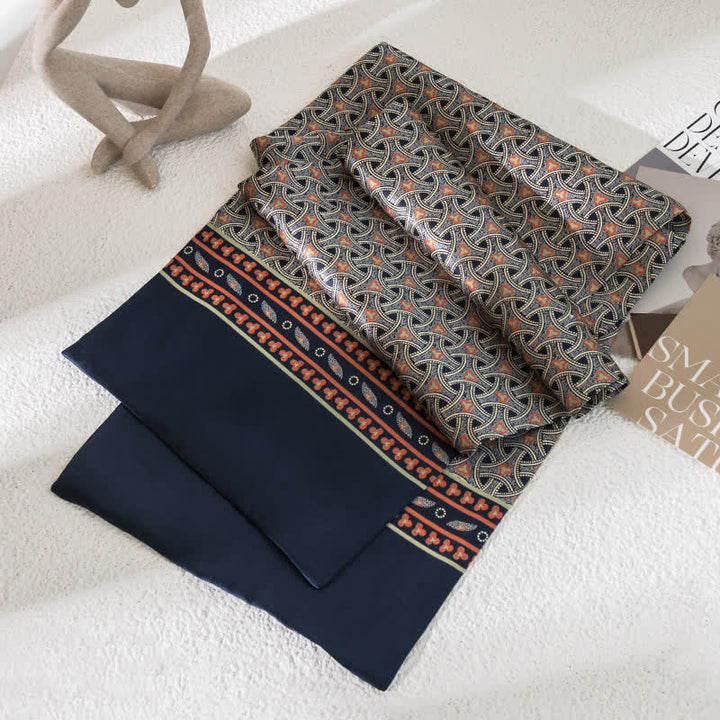 Dünner, langer Herrenschal aus reiner Seide mit Paisleymuster im Vintage-Stil