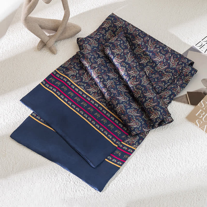 Dünner, langer Herrenschal aus reiner Seide mit Paisleymuster im Vintage-Stil
