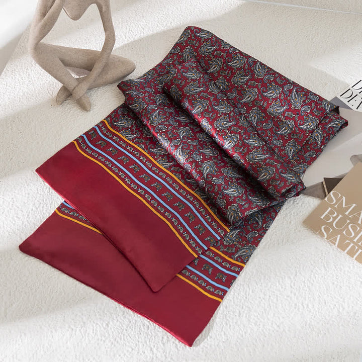Dünner, langer Herrenschal aus reiner Seide mit Paisleymuster im Vintage-Stil