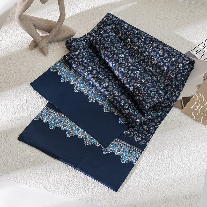 Dünner, langer Herrenschal aus reiner Seide mit Paisleymuster im Vintage-Stil