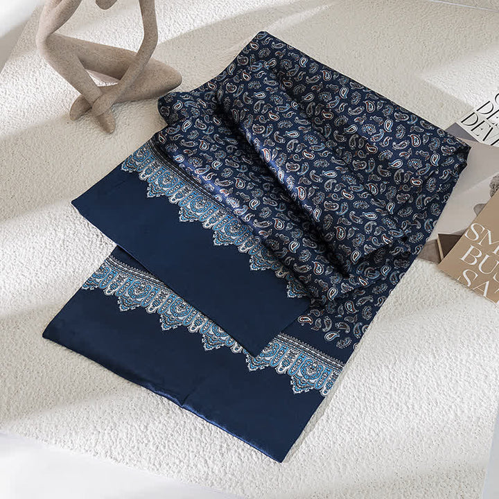Dünner, langer Herrenschal aus reiner Seide mit Paisleymuster im Vintage-Stil