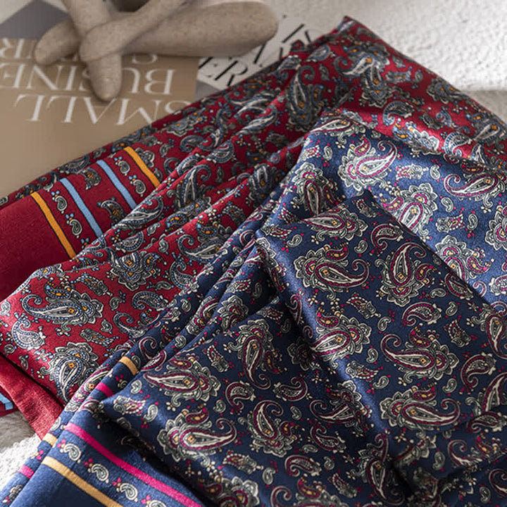 Dünner, langer Herrenschal aus reiner Seide mit Paisleymuster im Vintage-Stil