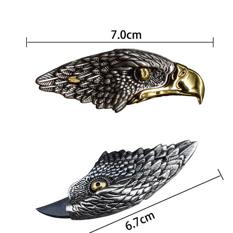 Halskette mit Anhänger aus Weißkopfseeadler mit verstecktem Messer und Feder - image 4