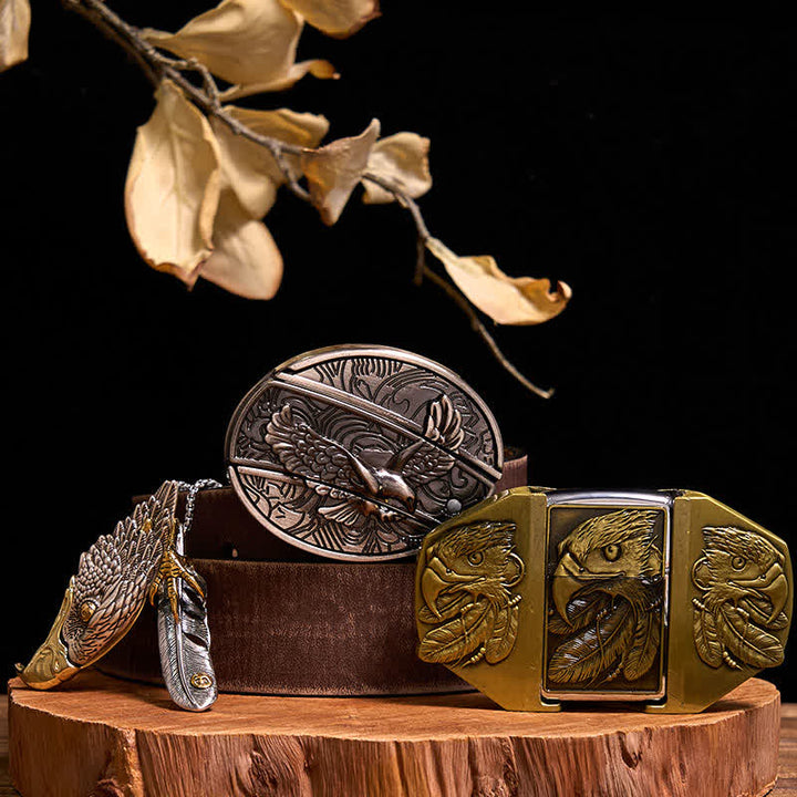 Adler DIY Verstecktes Messer Gürtelschnalle Feuerzeug Adler Versteckter Anhänger Bundle Set