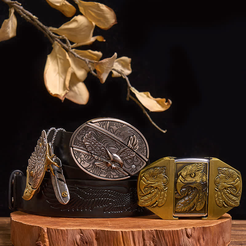 Adler DIY Verstecktes Messer Gürtelschnalle Feuerzeug Adler Versteckter Anhänger Bundle Set