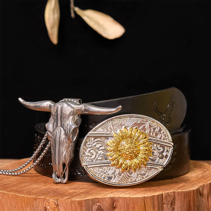 Gold & Silber DIY versteckte Messer Gürtelschnalle Longhorn Bull Anhänger Bundle Set