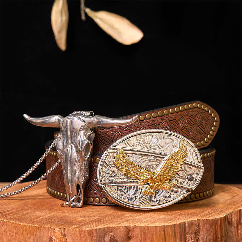 Gold & Silber DIY versteckte Messer Gürtelschnalle Longhorn Bull Anhänger Bundle Set