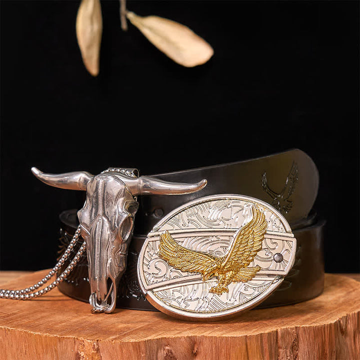 Gold & Silber DIY versteckte Messer Gürtelschnalle Longhorn Bull Anhänger Bundle Set