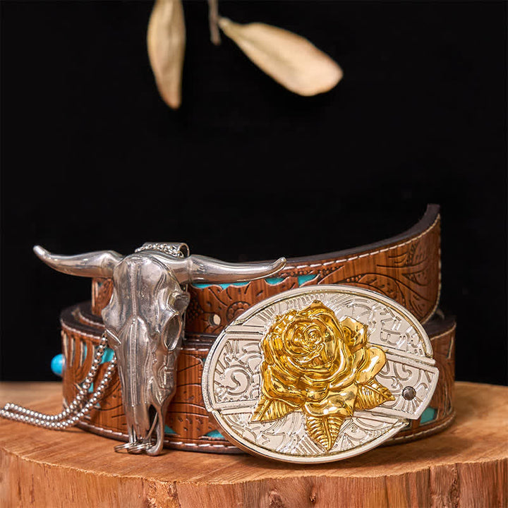 Gold & Silber DIY versteckte Messer Gürtelschnalle Longhorn Bull Anhänger Bundle Set