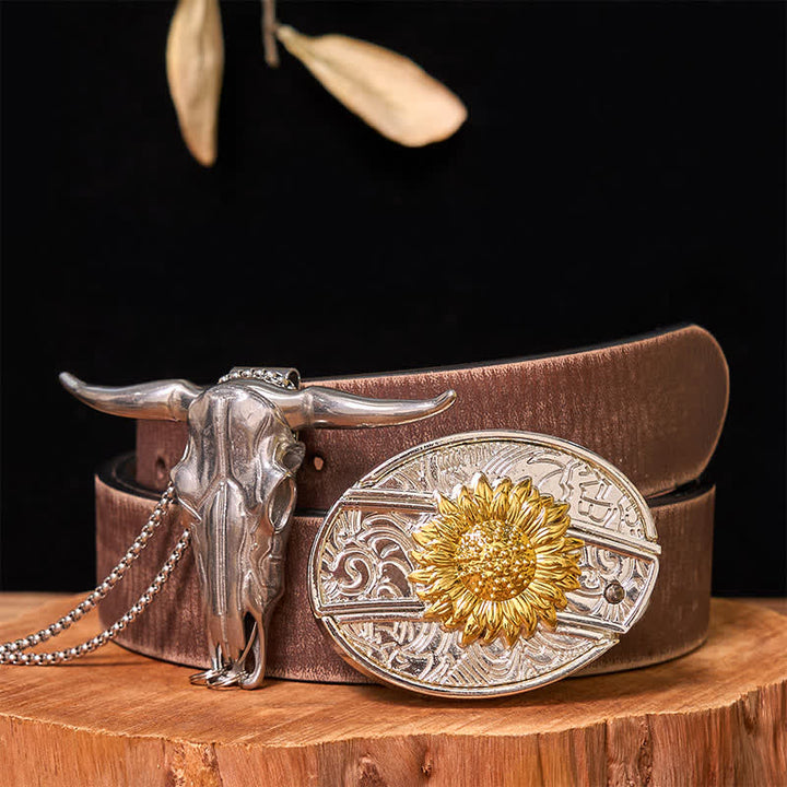 Gold & Silber DIY versteckte Messer Gürtelschnalle Longhorn Bull Anhänger Bundle Set