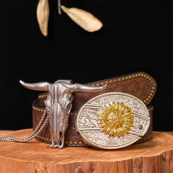 Gold & Silber DIY versteckte Messer Gürtelschnalle Longhorn Bull Anhänger Bundle Set