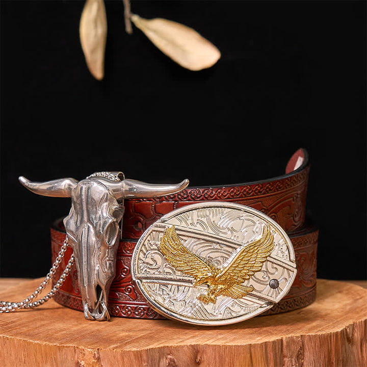 Gold & Silber DIY versteckte Messer Gürtelschnalle Longhorn Bull Anhänger Bundle Set