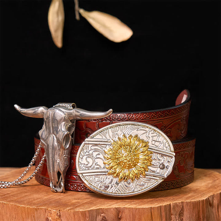 Gold & Silber DIY versteckte Messer Gürtelschnalle Longhorn Bull Anhänger Bundle Set