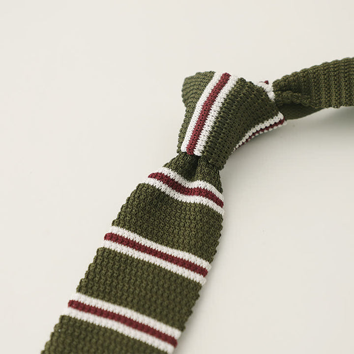 Gestreifte schmale Strickkrawatte für Herren