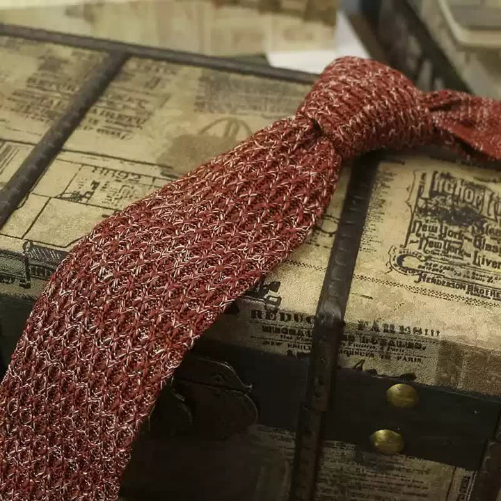 Bunte, dunkle Strickkrawatte für Herren