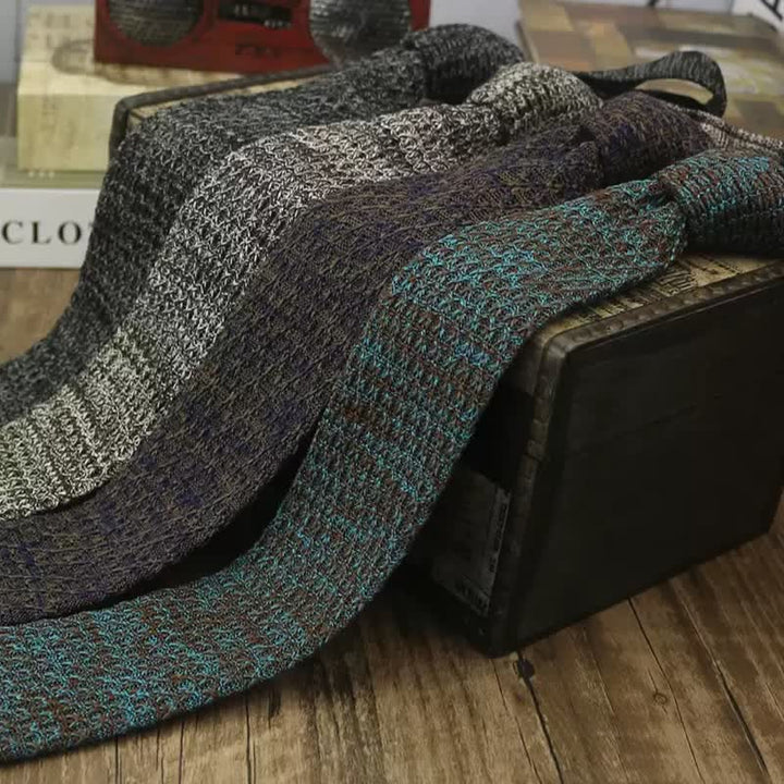 Bunte, dunkle Strickkrawatte für Herren