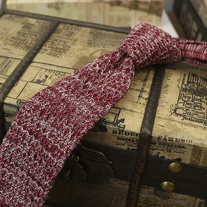 Bunte, dunkle Strickkrawatte für Herren
